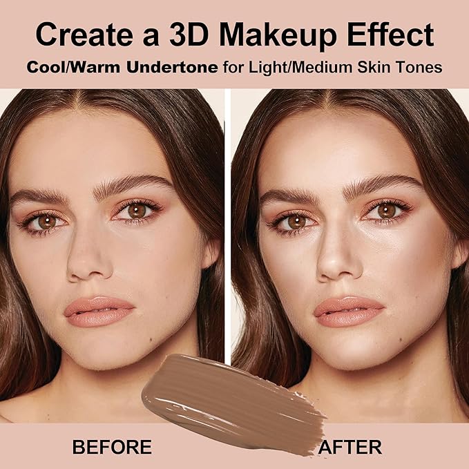 FV Liquid Contour Stick, Lightweight & Blendable Cream Contour Wand with Natural Finish, Long Lasting Liquid Bronzer Stick for Face Shaping, Vegan & Cruelty-free, 05 Brown