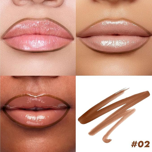 Lip Stain Peel Off, Coffee Lip Liner Stain Peel Off Tattoo Matte Lip-tint, Long Lasting, Waterproof, Transfer-proof, Moisturizing, Easy to Use, Highly Pigmented Color for All Skin Types (#02)