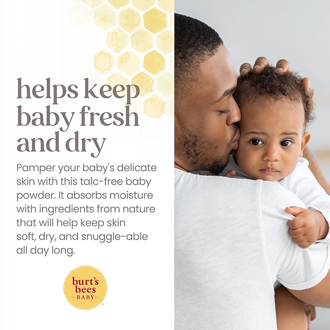 Burt's Bees Baby Dusting Powder, Talc Free and Hypoallergenic for Safe and Gentle Comfort, 100% Natural Origin, Pediatrician Tested, 7.5 Oz