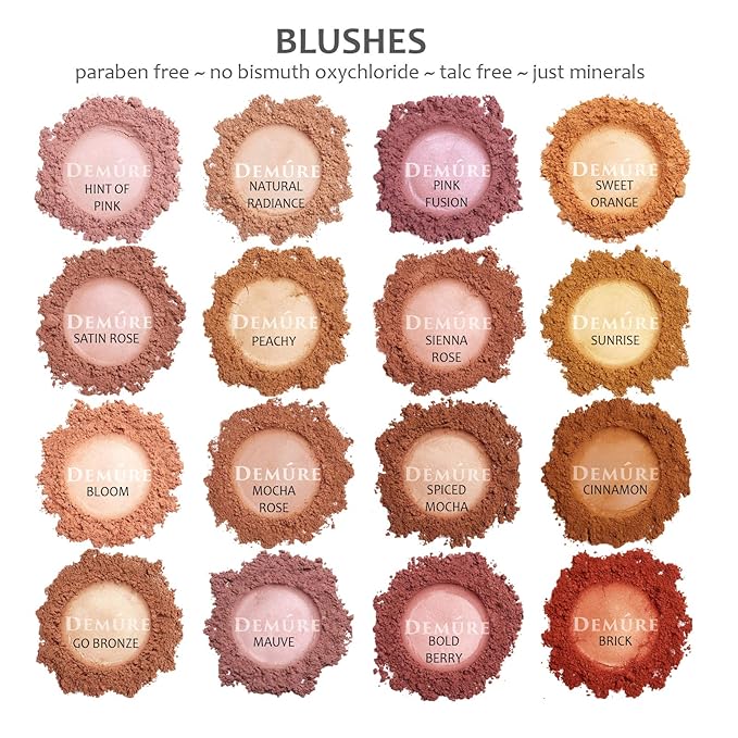 Demure Mineral Make Up Blush, Loose Powder Makeup, Natural Makeup, Blush Makeup, Professional Makeup, Cruelty Free Makeup, Blush Powder By Demure (Pink Fusion)