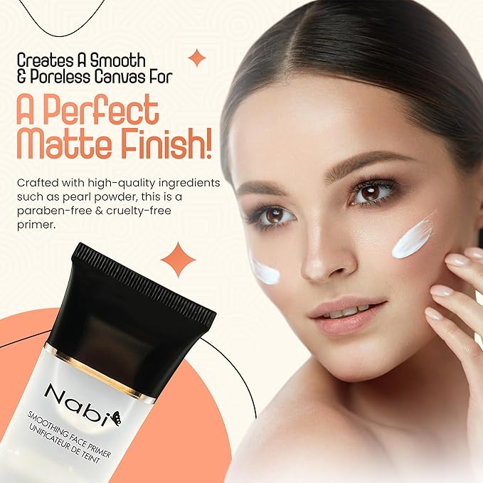 Nabi – Mattifying Face Primer - Pore Minimizer – Non-Oily Smooth Matte Look – Hide Wrinkle & Fine Lines – Long Lasting - Oil Free Formula - Mattifier Makeup Base Primer For Shine & Oil Control – 30g