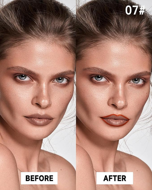 Peel Off Lip Liner Stain, Tattoo Lip Tint Liner Peel Off, Matte Moisturizing Lip Stain Long Lasting Waterproof, Transfer-Proof, Intense Lip Color, Stay on All Day, High Pigment Lip Makeup (Orange Red)
