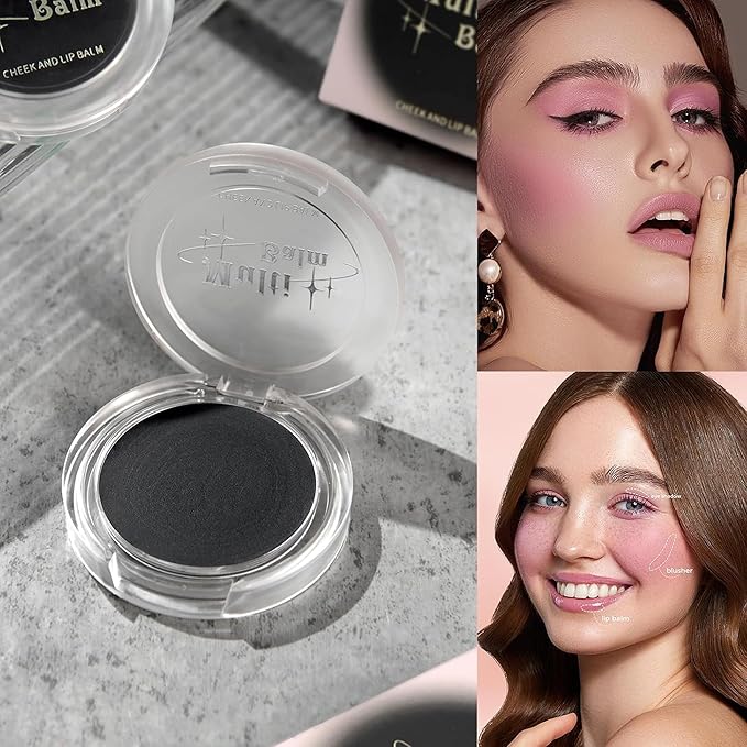 Black Cream Blush, Color Changing For Cheeks & Lips Balm Tint Black Clear Crystal Blush, Color Change pH Magic Waterproof Gel Cheek Blendable Multi-Use Balm