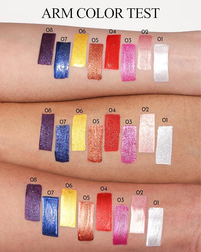 Deep Purple Metallic Liquid Lipstick, Non-Stick Cup Glitter Lip Gloss, High Pigmented Lip Color with Transfer-proof Wear, Long Lasting Waterproof Shimmer Sparkly Lipstick Cosplay Makeup for Women-08