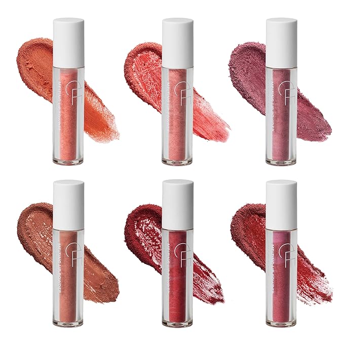CLE Cosmetics Melting Lip Powder Mini Set of 6 - Lip Tint (Vegan, Cruelty Free, Paraben-Free) with Long-Lasting, Weightless Lip Stain, Usable on Lips, Eyes and Cheeks, Matte Finish, Travel Size