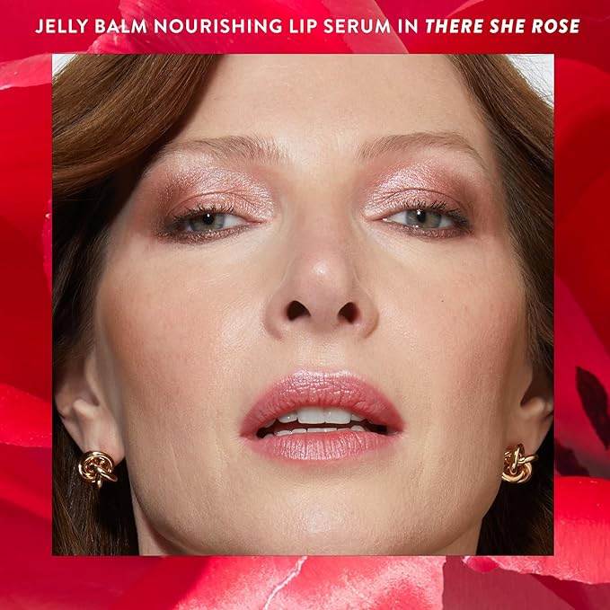 LAURA GELLER NEW YORK Serum Staples Soothing Blush + Lip Duo - Blush Cheek Tint, Practical Pink + Jelly Balm Lip Serum, There She Rose
