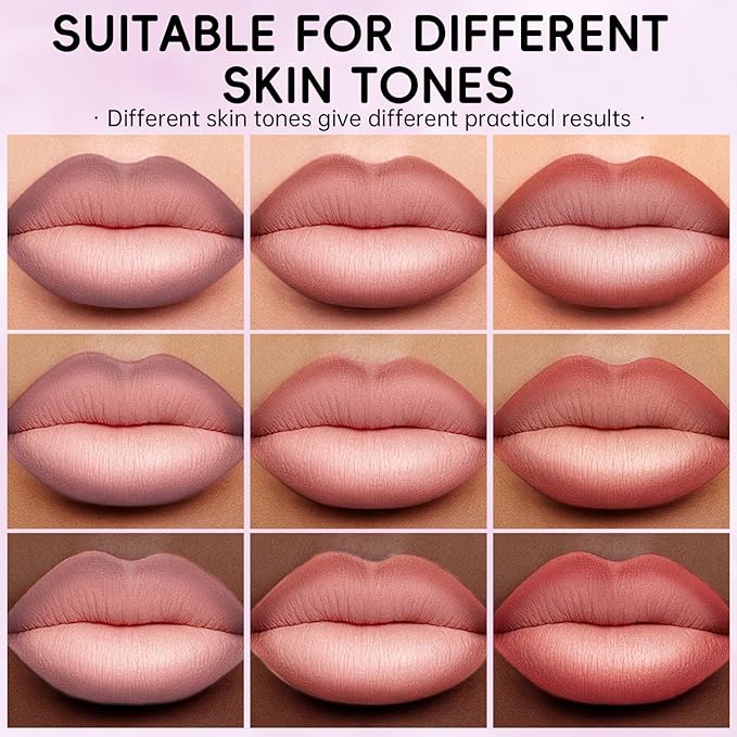 3 Colors 2-in-1 Lip Liner Set, Matte Nude Gradient Smooth Creamy Lip Pencil High Pigmented Waterproof Long Wearing Lip Combo Multi Use Cream Lipstick Kit Makeup for Women and Girls(01+02+05)