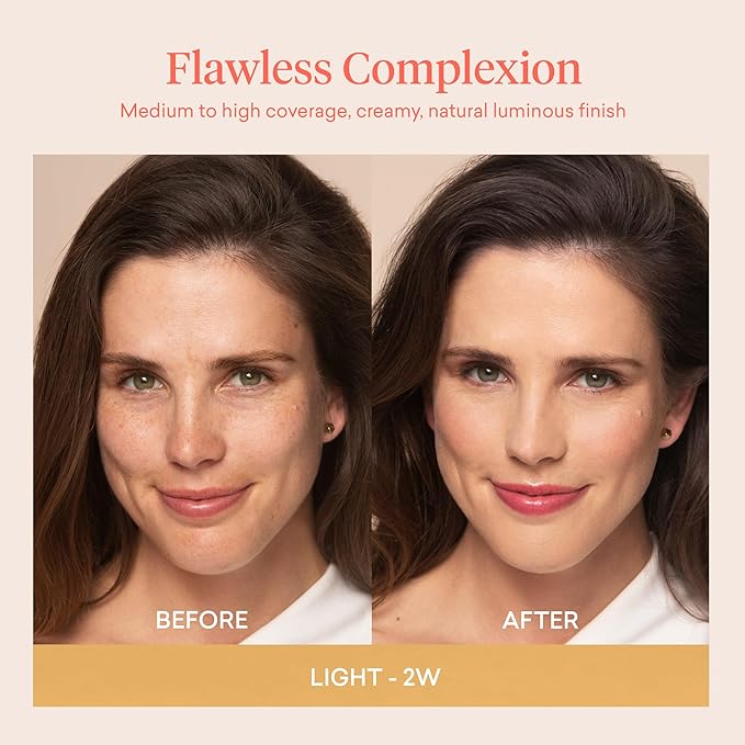 by Sofia Vergara - Ilumina CC Cream SPF 50+ & Ilumina Brush - 100% Mineral Color Correcting Cream + Angled Complexion & Foundation Blending Brush - Tinted moisturizer with spf - 2W Bundle