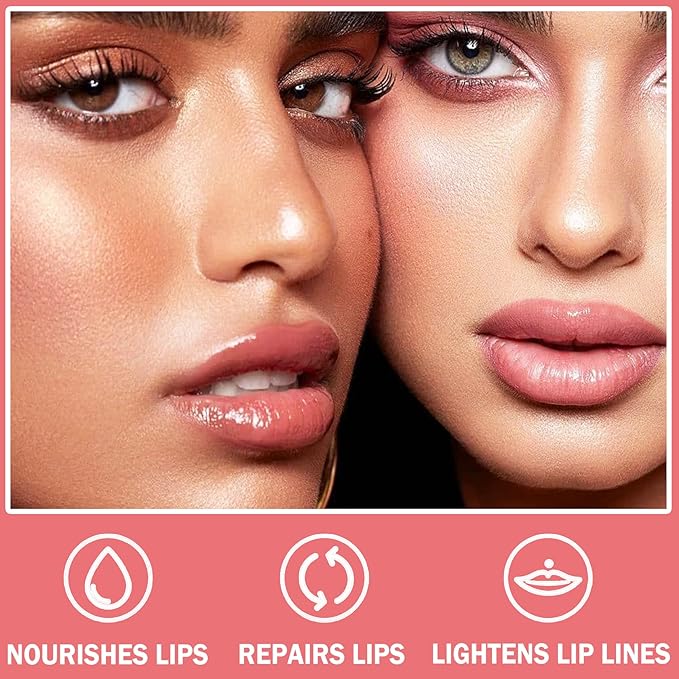 CAHIUYOA Hydrating Tinted Lip Oil Gloss - Non-sticky Big Brush Head, Nourishing Repairing Plumping Glow Tint - Rosewood