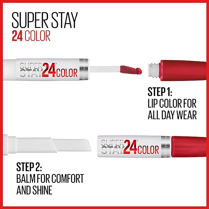 Maybelline Super Stay 24, 2-Step Liquid Lipstick Makeup, Long Lasting Highly Pigmented Color with Moisturizing Balm, So Pearly Pink, Coral Pink, 1 Count