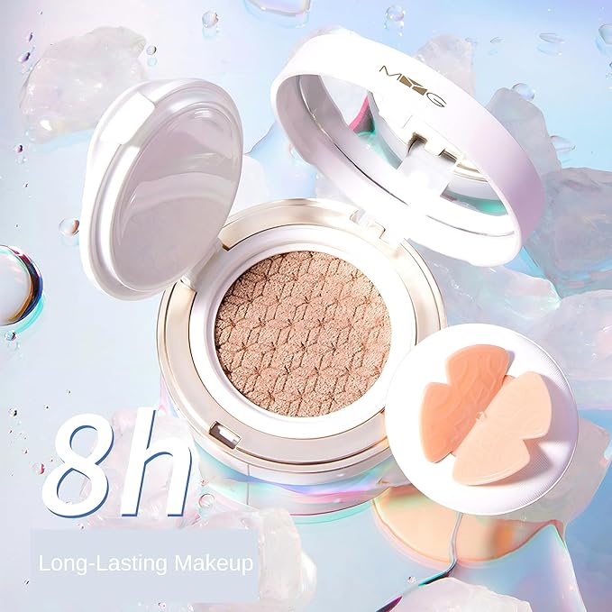 Meiyan Tang Lightweight Cushion Foundation BB Cream - Natural Coverage, Hydrating, Long-Lasting, Non-Drying, Waterproof, Anti-Sweat, Flawless Matte Finish, Unique Butterfly Puff Design