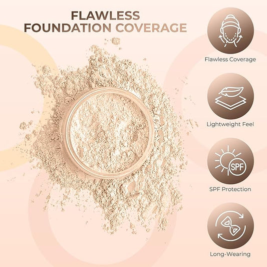 (Fair Shade 1) (5gm Jar) FOUNDATION Mineral Makeup with SPF 18+, Full Coverage Matte Loose Powder, Bare Face Cosmetics