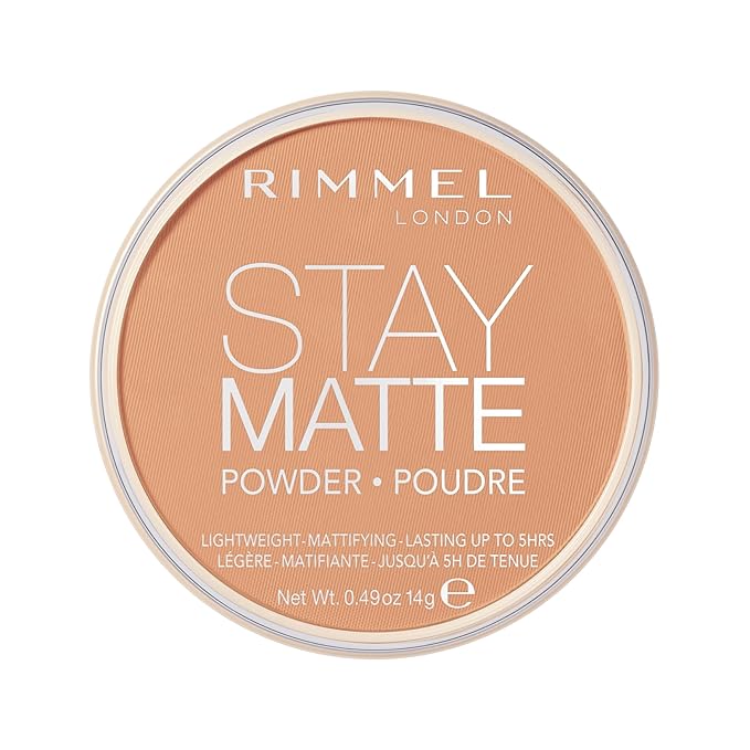 Rimmel London Stay Matte - 021 Nude - Pressed Powder, Lightweight, High Coverage, Shine Control, 0.49oz