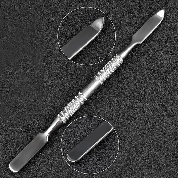2 Pcs Resin Nail Palette Nail Polish Palette Nail Art Palette with Stainless Stirring Rod (Gray and Purple)