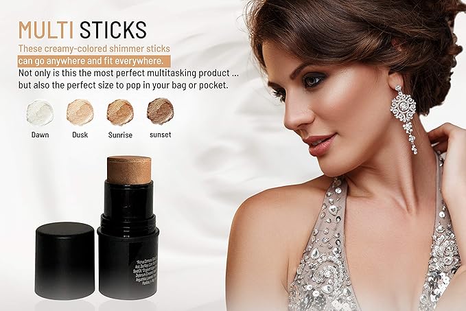 Mom's Secret Natural Organic Multi Cream Sticks, Highlighter and Bronzers 100% Natural, Vegan, Gluten Free, Cruelty Free, Made in the USA, 0.18 oz. (Dusk)