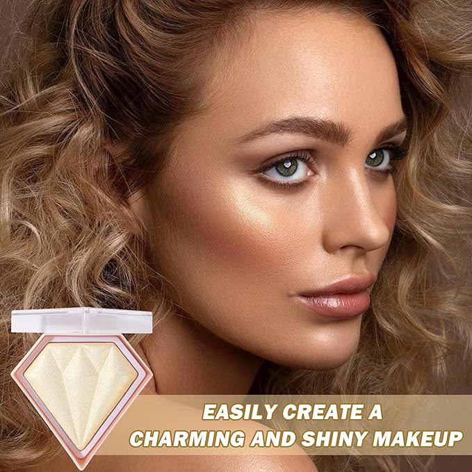 Face Glitter Highlighter Makeup Palette Shimmer Contour Powder Waterproof Long-Lasting,Brightens Face Complexion Contour Illuminator Highlighters Blush Powder Makeup Palette-02Quicksand Gold