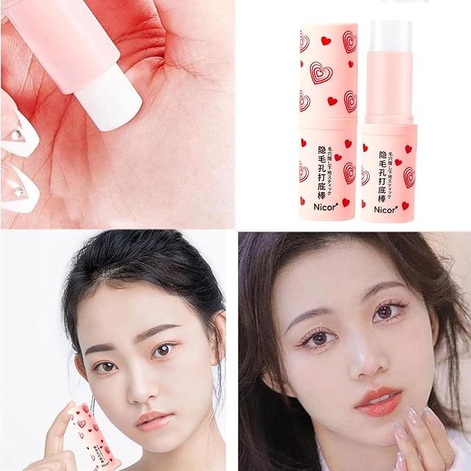 Invisible Pore Stick - Pore Eraser Waterproof Face Primer Makeup Base Oil-control Smooth Fine Lines Isolation Makeup Primer Pore Invisible Cream (1 Pack) White