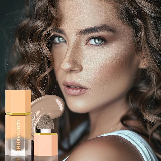 Liquid Contour Stick Makeup - Cream Face Contour Wand with Cushion Applicator, Natural Matte Long Lasting Creamy Bronzer Contour, Lightweight Silky Blendable (#02 SOFT TAN)