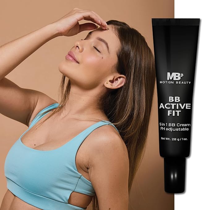 BB Active Fit: 5-in-1 Ph Self-Adjusting BB Cream for Sports & Workouts, Correcting Foundation Makeup Moisturizing Face Cream, Ultra-Light, Motion Proof, 1.0 Fl Oz