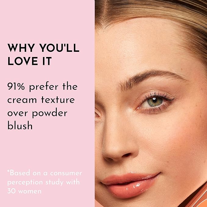 Pinch My Cheeks Soft-Blur Cream Blush - Starburst - Premium Weightless, Creamy Blush - Buildable Color for Lips and Cheeks - 0.18 oz