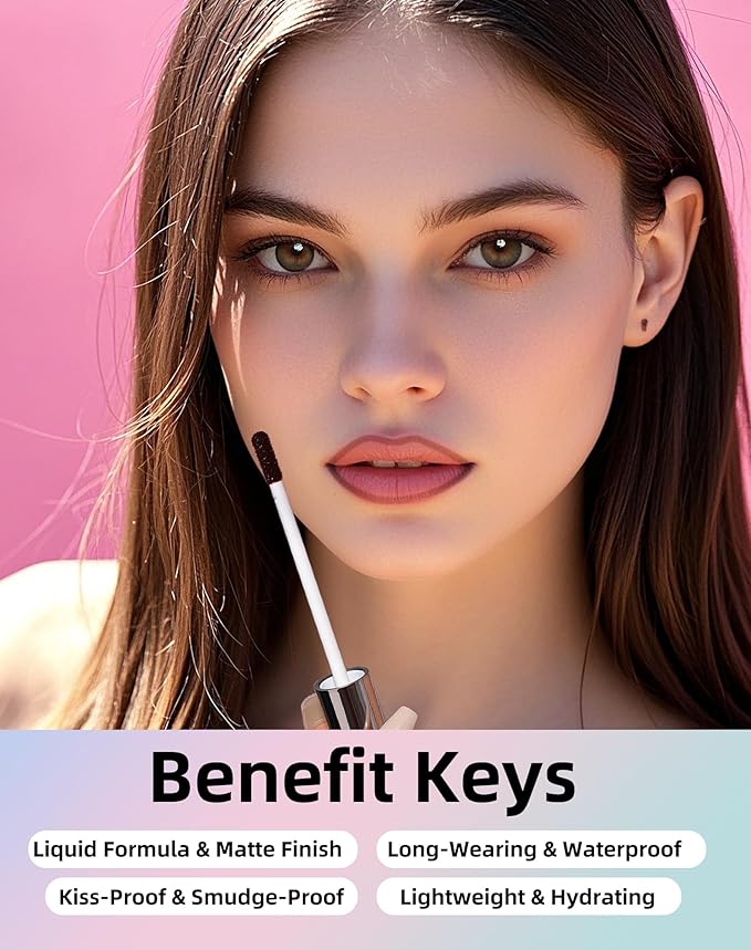 KIMUSE Lip Stain Peel Off, Lip Stain & Liner All In One, Peel Off Lipstains With Tweezer, Waterproof, Long Lasting, Natural Matte Finish