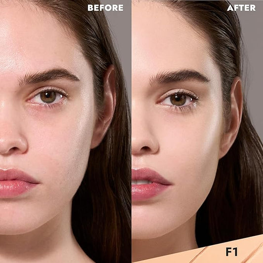 COVER FX Complete Coverage Kit: Total Cover Cream Foundation - Shade F1 + Custom Cover Blending Brush
