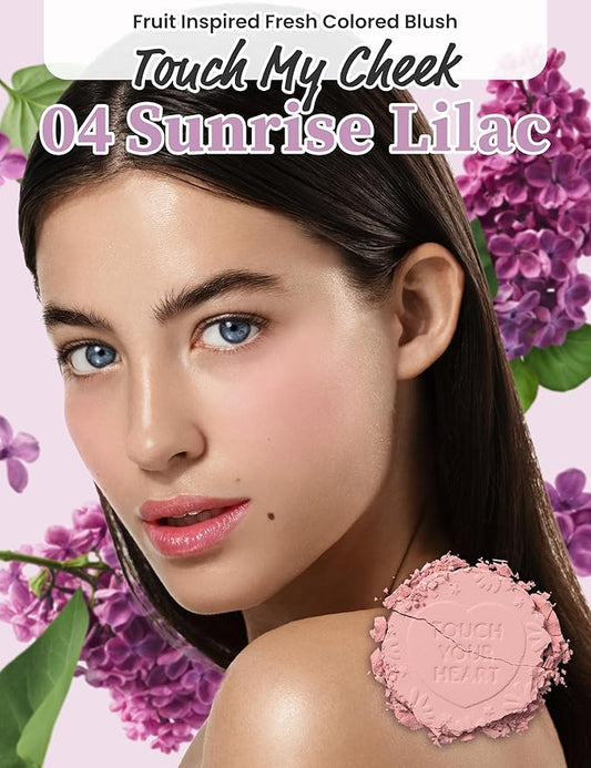 MILKTOUCH Touch My Cheek in Bloom Blush Sunrise Lilac | Face Blushes Compact Powder Makeup, Oil Absorbing, Face Powder for Oily Skin Korean Blush (0.18 oz)