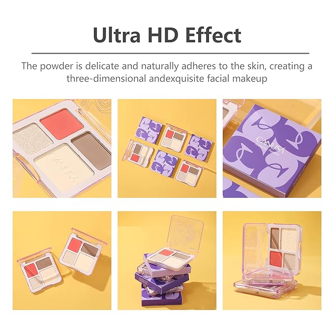 4-IN-1 Contour Palette the powder is delicate and naturally adheres to the skin, creating a three-dimensional andexquisite facial makeup. Bronzer Titanium