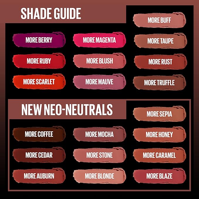 Maybelline Color Sensational Ultimatte Matte Lipstick, Non-Drying, Intense Color Pigment, More Sepia, Mid-Tone Camel, 1 Count (Pack of 2)