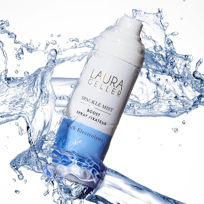 LAURA GELLER NEW YORK Prime-n-Set Duo: Spackle Primer + Spackle Mist Boost Setting Spray with Electrolytes (01 Champagne Glow + Electrolytes, 5.0 Fl Oz)