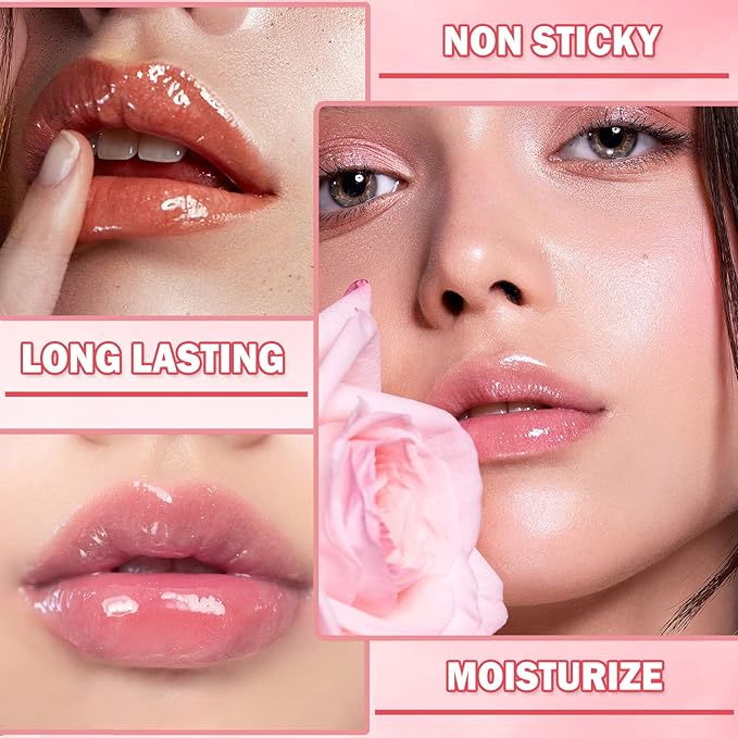 Plumping Lip Gloss Lip Tint Lip Stain Lip Tint Stain Hydrating Moisturizing Liquid Lipstick Lip Balm Clear Lip Oil Makeup Gift - 01 Honey Gold
