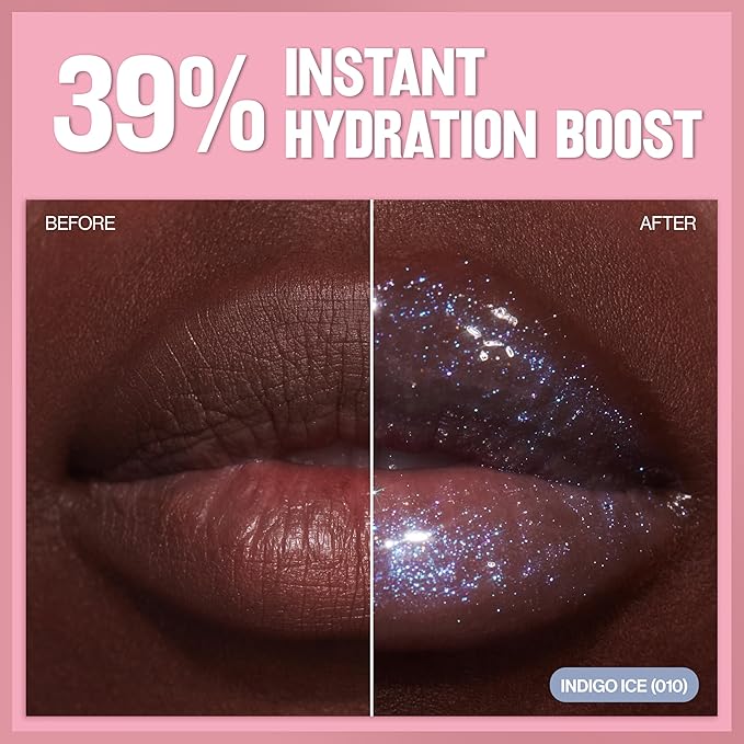 REVLON Super Lustrous Glimmer Gloss, Non-Sticky Lip Gloss, High-Shine Finish, Plant-Based Glitter, 004 Happy Hour, 0.13 fl oz