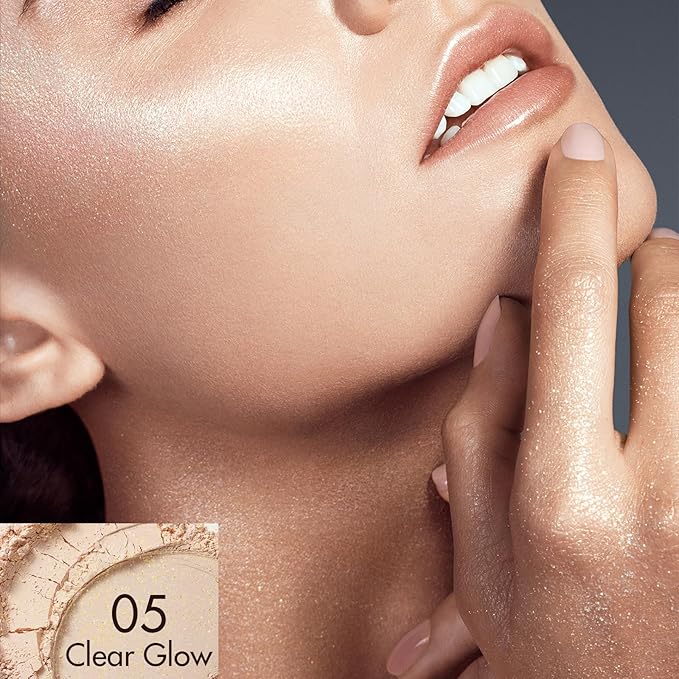 2 IN 1 Powder Sunscreen For Face【SPF 35】【Oil Control】【Lightweight】Matte Finish Mineral Sunscreen Setting Powder For All Skin, 05-Glitter Medium