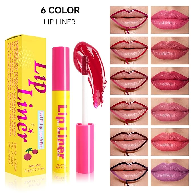Peel-Off Lip Tint, Moisturizing Highly Pigmented Peel-Off Lip Makeup 24H Color Hold, Waterproof & Smudge-Proof Lip Gloss Long-Lasting Lip Stain for Women, 02#Rose