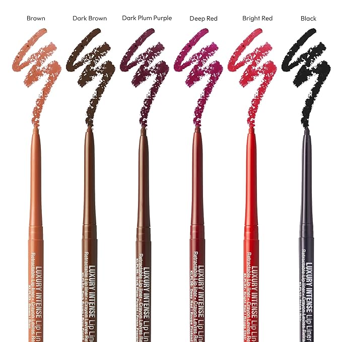 Professional Lip Liner, Long-Lasting Luxury Intense Lipliner, Creamy Retractable Easy to Use Richly Pigmented Lip Liner Pencil 3 PCS (Deep Red)