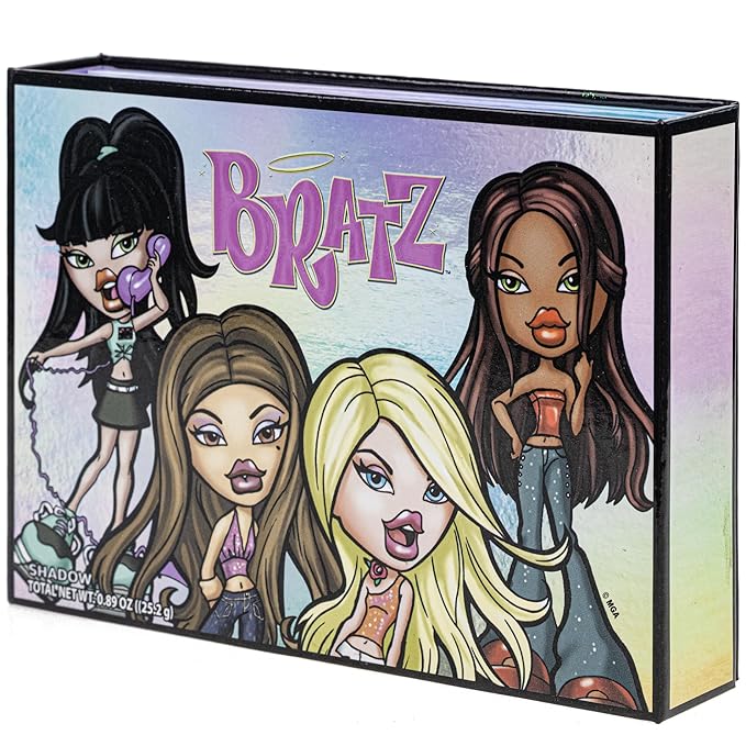 Bratz 27-Well Eyeshadow Swivel Palette, Shimmery and Opaque Colors, Pigmented Blendable, Long-lasting Colors, Non-Toxic, Perfect for Parties, Sleepovers & Makeovers