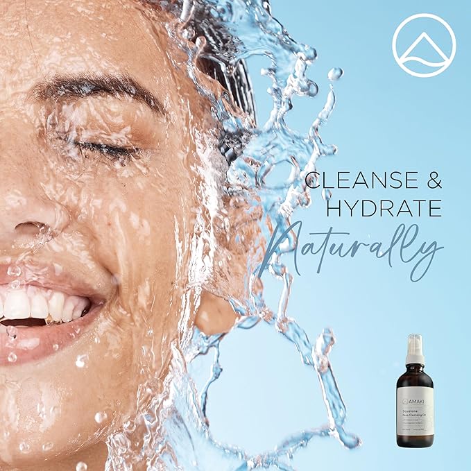 Amaki Deep Cleansing Oil & Makeup Remover with Squalane (Citrus Blend) - Organic Gifts for Women