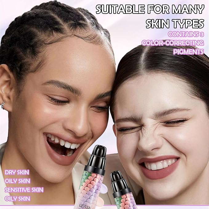 One Step Color Corrector,Color Correcting Facial Serum,Invisible Pore Face Makeup Primer,Oil Control Isolation Cream,Moisturizing Concealer Foundation for Women