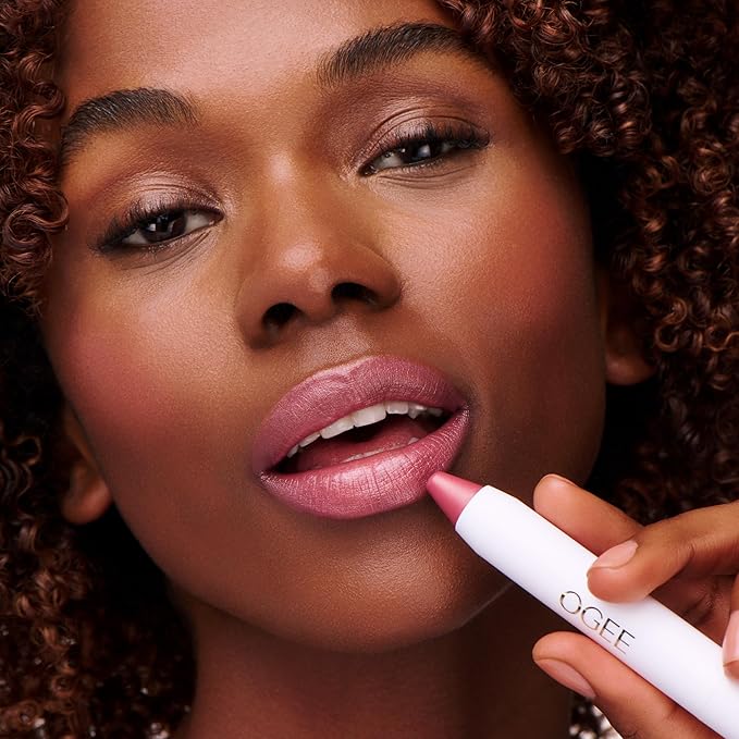 Ogee Cheers to Glow Limited-Edition Set - Sculpted Face Stick in Copper, Tinted Sculpted Lip Oil in Rosalia, and Beyond Clean Volumizing Mascara