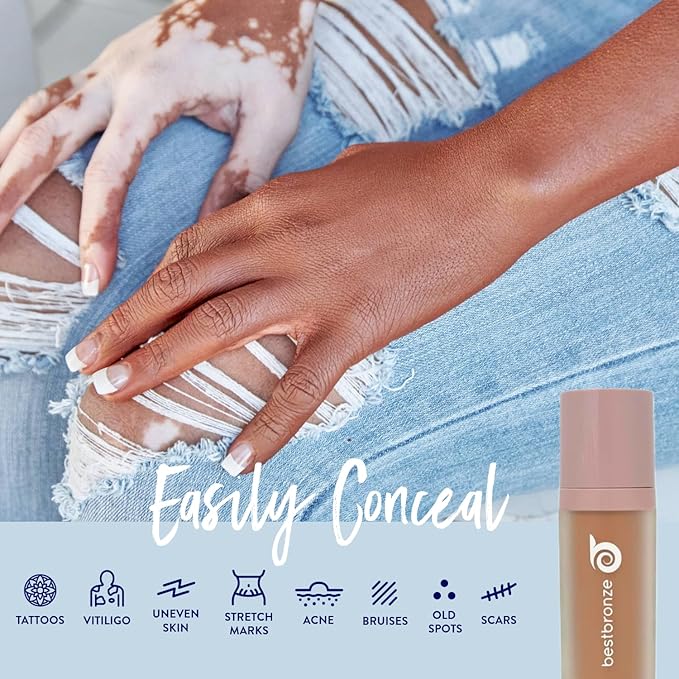 Best Bronze Bombshell Body Makeup - Tattoo Cover Up Makeup & Body Foundation Waterproof - Tattoo Concealer Waterproof for Scars, Varicose Veins Cover Up & Leg Foundation (NC45.75 Tan Golden)