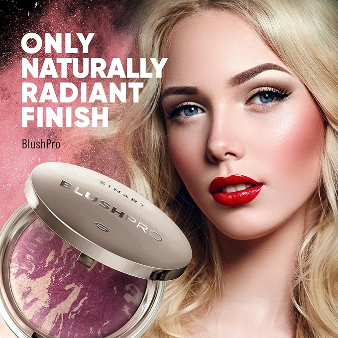 Baked PRO Blush. Brighten Lighting Highly Glow Marbleized. Lightweight Shimmery Satin Face Makeup. Cruelty-Free Powder Blush. Shape, Contour & Highlight Face (B3, D60)