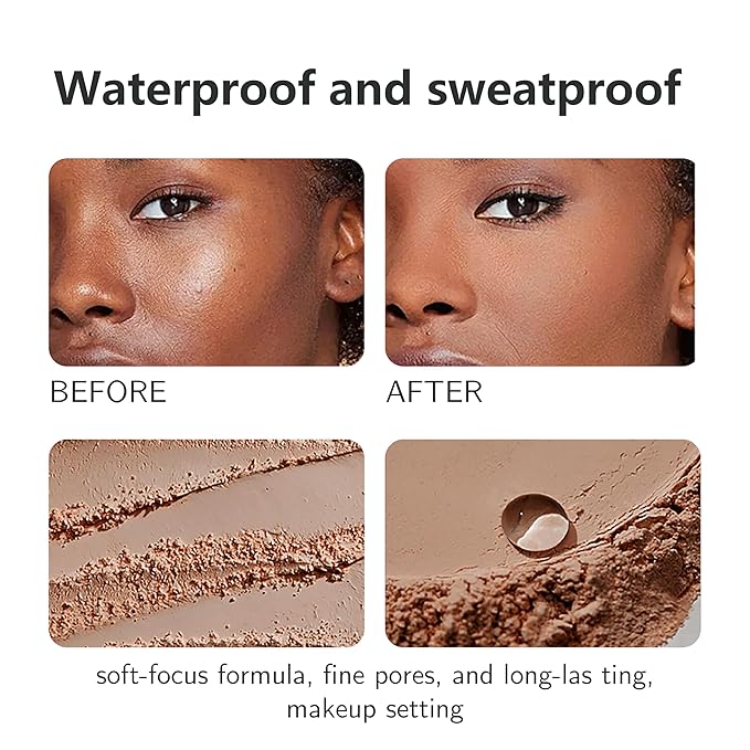POWDER FOUNDATION soft-focus formula, fine pores, and long-las ting, makeup setting (D, ONE SIZE)