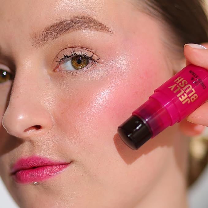 Revolution, Jelly Blush Stick Lip & Cheek Stain, Long-Lasting & Buildable with Hyaluronic Acid & Aloe, Vegan & Cruelty-Free, Cherry Red