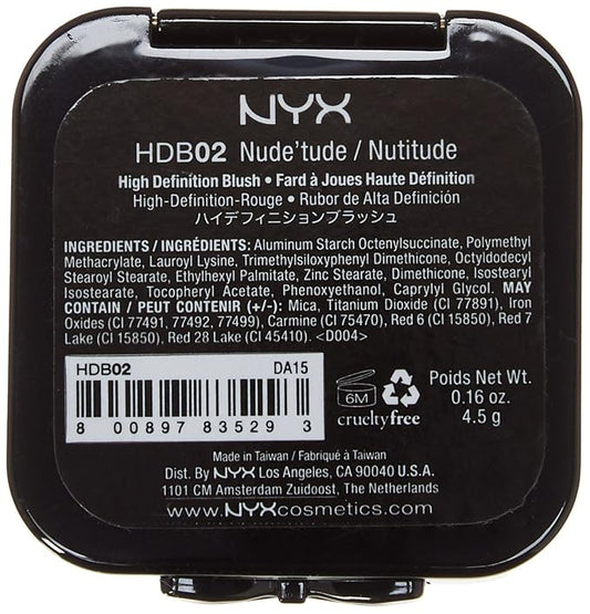 NYX PROFESSIONAL MAKEUP High Definition Blush, Nude'tude, 0.16 Ounce