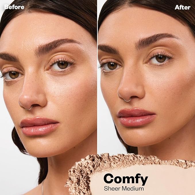 Kosas Mini Cloud Set Face Setting Powder - Smoothing Shine Control, Soft, Sheer Translucent Makeup Finish, Portable & Long-Lasting Loose Pressed Baking Powder - Comfy (Sheer Medium)