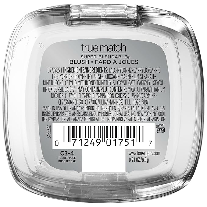 L’Oréal Paris True Match Super-Blendable Powder Blush, Tender Rose, 0.21 Oz (Packaging May Vary) (Pack of 2)