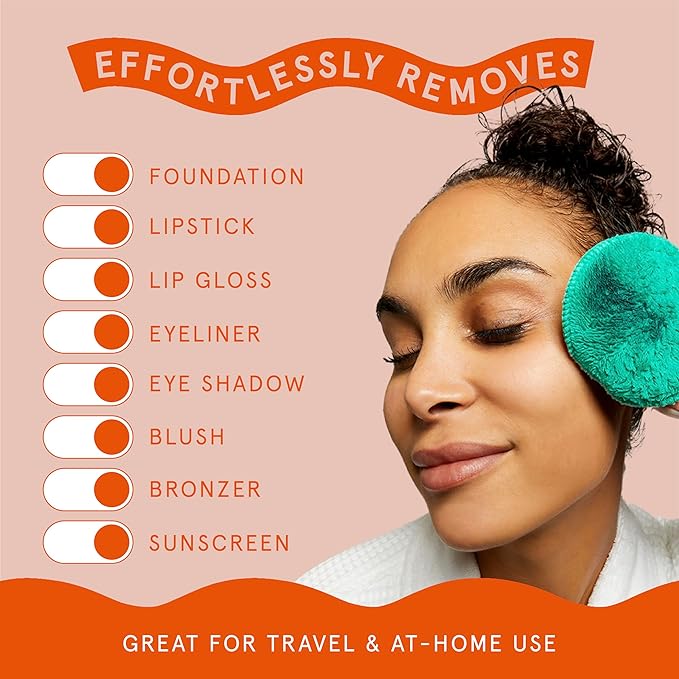 Cleanlogic Daily Skincare Set for Sensitive Skin – 3 Exfoliating Body Cloths + 9 Gentle Makeup Remover Facial Pads, Soft Texture for Smoothing & Cleansing