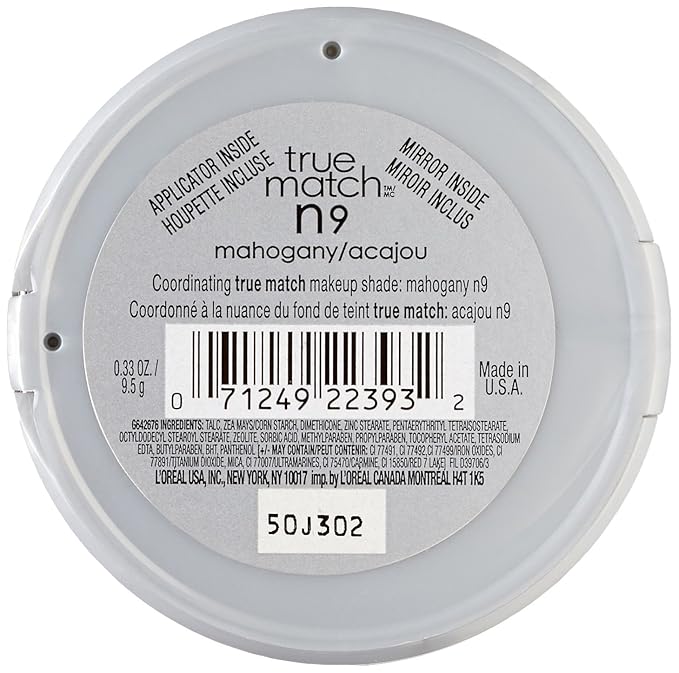 L'Oreal Paris True Match Powder, Mahogany, 0.33 Ounces
