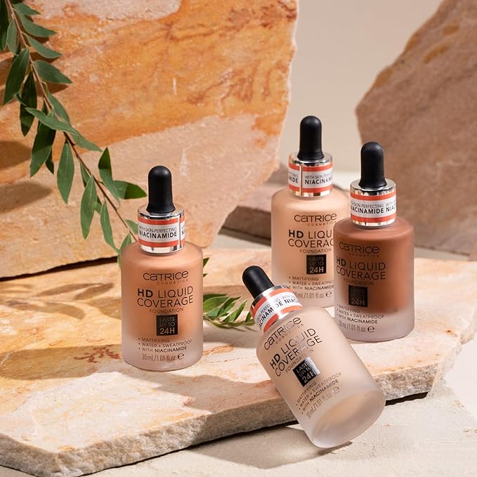 Catrice | HD Liquid Coverage Foundation | 24H Wear, Matte Finish, High Coverage, Waterproof Formula with Niacinamide | Vegan & Cruelty Free (097 | Cool Mocha)