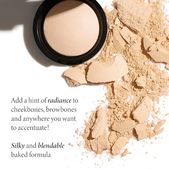 LAURA GELLER NEW YORK Glow Getter Kit (2 Piece) - Baked Balance-n-Glow Illuminating Powder Foundation, Porcelain and Baked Natural Glow Highlighter, French Vanilla